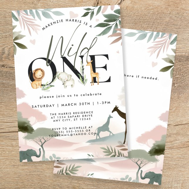 Wild One Safari 1st Birthday Party Invitation (Creator Uploaded)