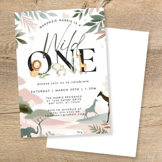 Wild One Safari 1st Birthday Party Invitation (Creator Uploaded)