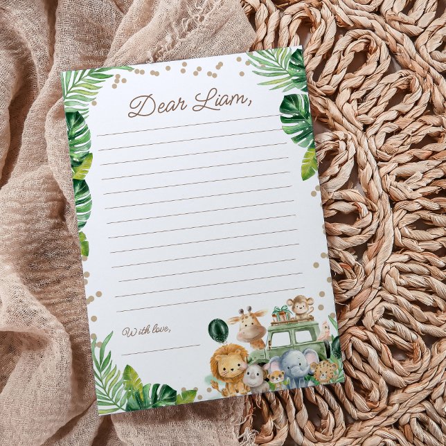 Wild One Safari 1st Birthday Time Capsule Cards (Creator Uploaded)