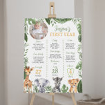 Wild One Safari Animal 1st Birthday Milestone Sign<br><div class="desc">Our safari milestone poster is the perfect way to celebrate and document a special birthday. The design features a unique and memorable watercolor theme with space for your child’s name, special milestones, achievements, and memories from their life so far. It’s a great way to celebrate a milestone birthday and to...</div>