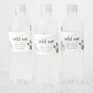 Wild One Safari Animal Baby Shower Decor Water Bottle Label