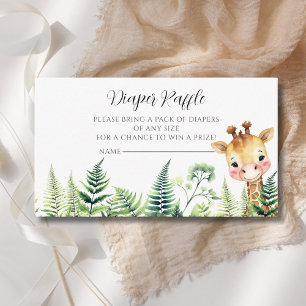 Wild One Safari Animal Baby Shower Diaper Raffle Enclosure Card