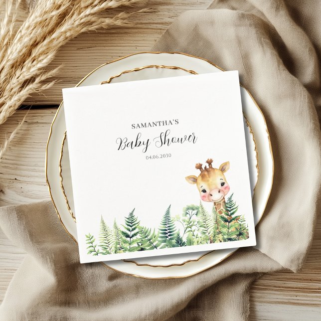 Wild One Safari Animal Baby Shower  Napkin (Creator Uploaded)