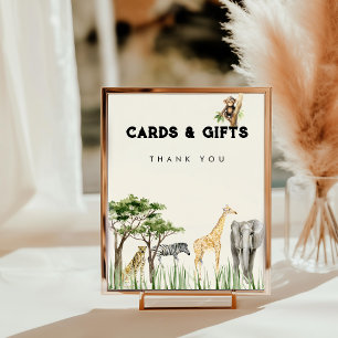 Wild One Safari Animal Birthday Table Top Sign