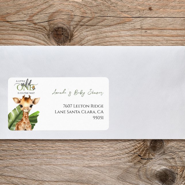 Wild One Safari Animal Jungle Baby Shower Address Label (Creator Uploaded)