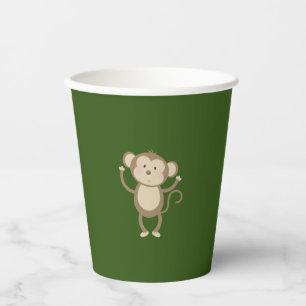 Wild One Safari Animal Monkey Baby Shower Paper Cups