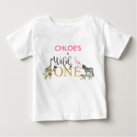 Wild One Safari Animals 1st Birthday Baby T-Shirt
