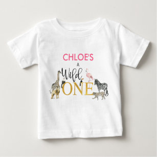 Wild One Safari Animals 1st Birthday Baby T-Shirt