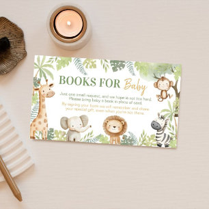 Wild One Safari Animals Baby Shower Books For Baby Enclosure Card