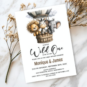 Wild One Safari Animals Baby Shower Invitation