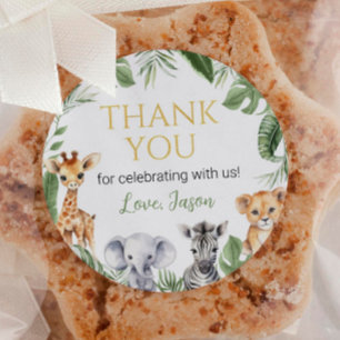 Wild One Safari Animals Birthday Baby Shower Classic Round Sticker