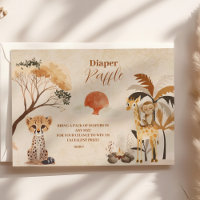 Wild One Safari Animals Boy Baby Raffle Diapper
