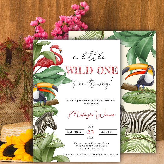 Wild One Safari Animals Boy Baby Shower Invitation (Creator Uploaded)