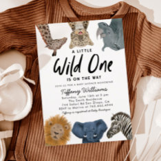 Wild One Safari Animals Boy Baby Shower Invitation at Zazzle