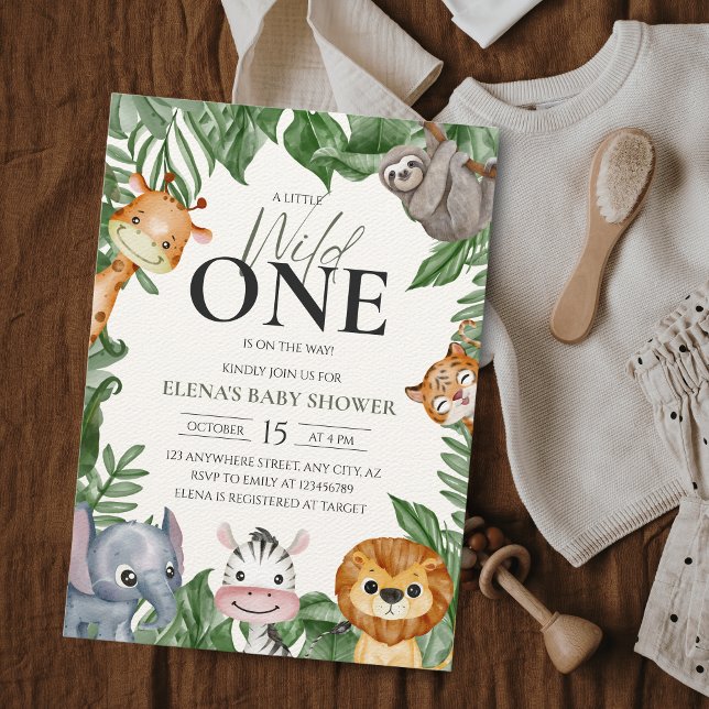 Wild One Safari Animals Boy Baby Shower Invitation (Creator Uploaded)