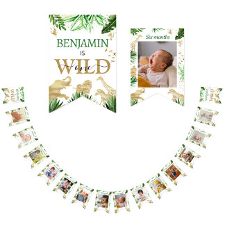 Wild One Safari Animals Boy's 1st Birthday Bunting
