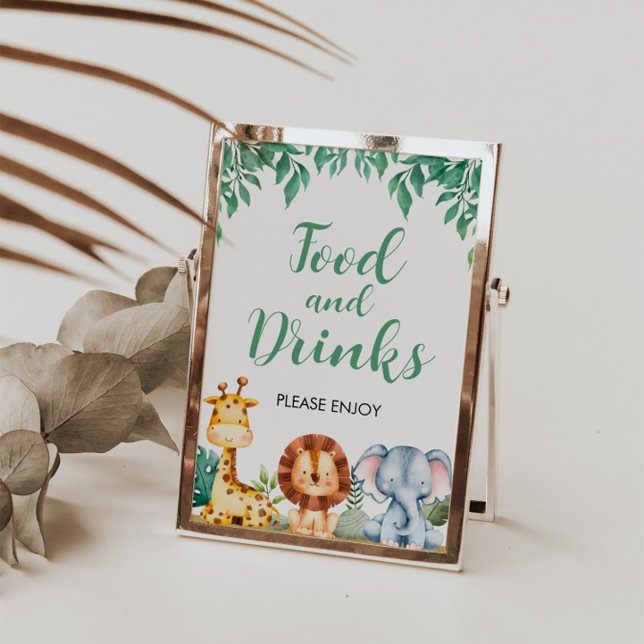 Wild ONE Safari Animals Food and Drinks Sign (Creator Uploaded)