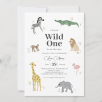 Wild One Safari Animals Gender Neutral Baby Shower