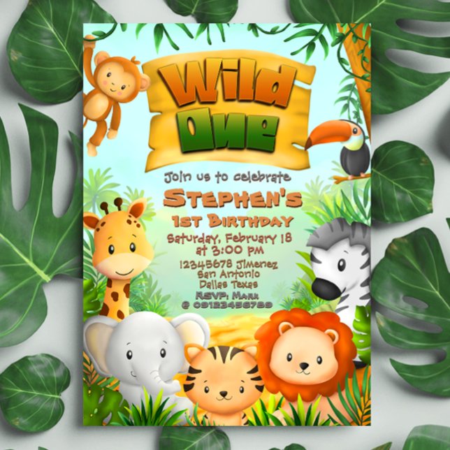 Wild One - Safari Animals Invitation (Wild One - Safari Animals Invitation)