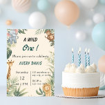 Wild One Safari Animals Kids Birthday Invitation<br><div class="desc">Make your child’s birthday unforgettable with this charming Wild One Safari Animals Birthday Invitation , gender neutral , featuring adorable jungle animals and soft boho colors. This customizable invitation allows you to easily personalize all event details , making it perfect for 1st birthday parties, safari celebrations, and animal-themed birthdays for...</div>