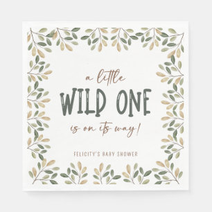 Wild One Safari Animals Neutral Baby Shower Napkin