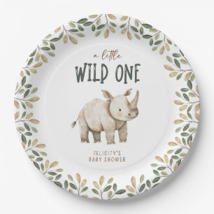 Wild One Safari Animals Neutral Baby Shower Paper Plate