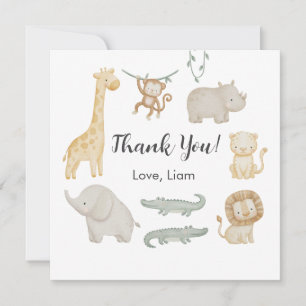 Wild One Safari Animals Personalised Birthday Thank You Card