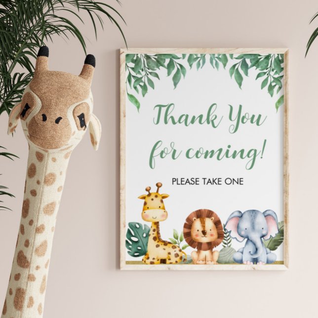 Wild ONE Safari Animals Thank you for coming Sign (Creator Uploaded)