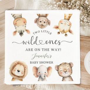 Wild One Safari Animals Twin Baby Shower Napkin
