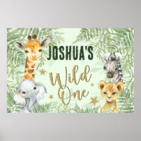 Wild One Safari Animals Welcome Banner 