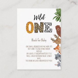 Wild One Safari baby shower Book Request Enclosure Card