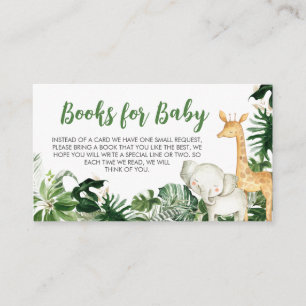 Wild One Safari Baby Shower Books for Baby Enclosure Card