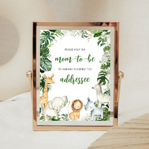 Wild One Safari Baby Shower Envelope Station Sign