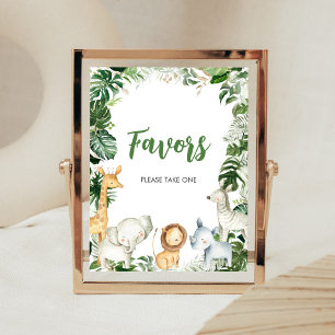 Wild One Safari Baby Shower Favours Sign