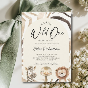 Wild One Safari Baby Shower Invitation