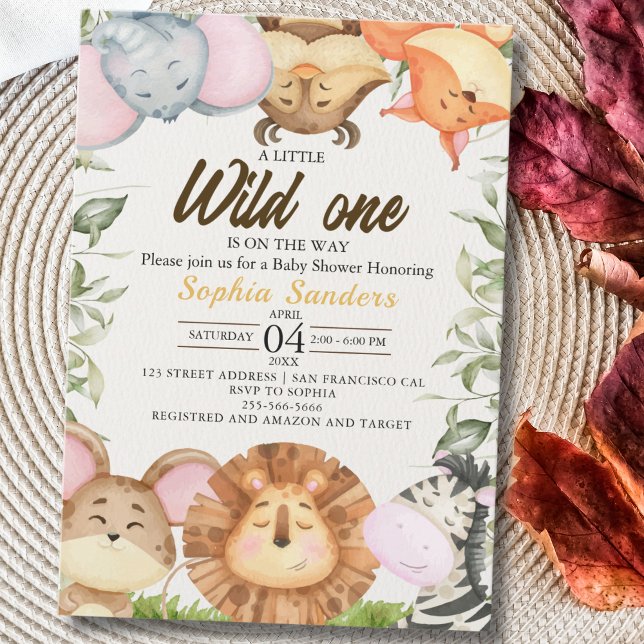 Wild One Safari Baby Shower Invitation (Creator Uploaded)