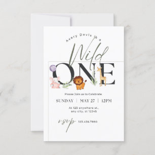 wild one safari baby shower invitation