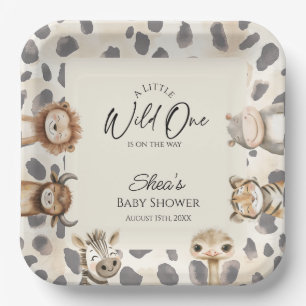 Wild One Safari Baby Shower Paper Plate