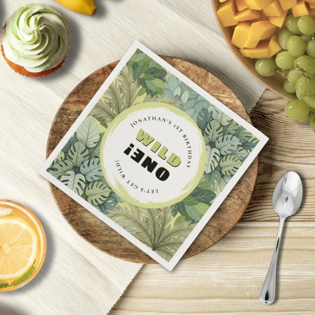 Wild One Safari Birthday Paper Napkin (Creator Uploaded)