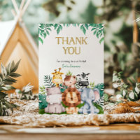 Wild ONE Safari Birthday Thank You Card