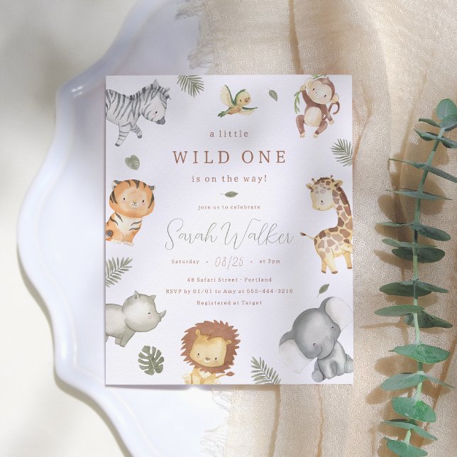 Wild One Safari Boy Budget Baby Shower Invitation (Creator Uploaded)