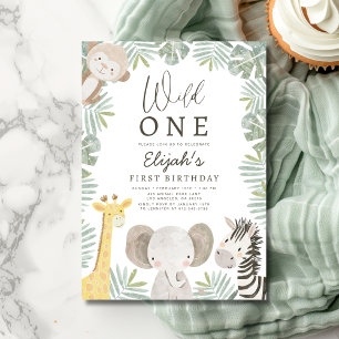 Wild One Safari Boy's 1st Birthday Invitation