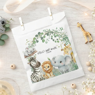 Wild One Safari Cute Jungle Animals Baby Shower  Favour Bags