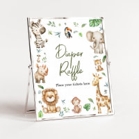 Wild One Safari Diaper Raffle Baby Shower