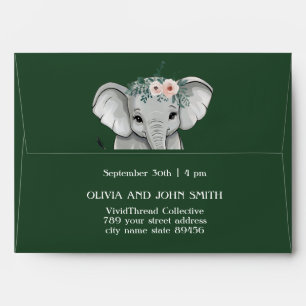 Wild One Safari Elephant Baby Shower Envelope