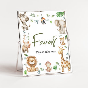 Wild One Safari Favours Baby Shower Poster