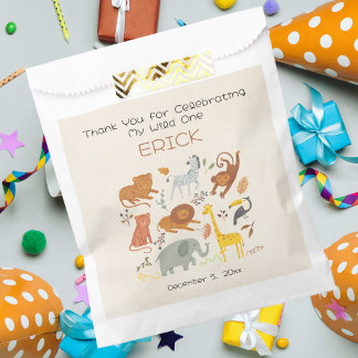 Wild One Safari First Birthday Party Favour Bags