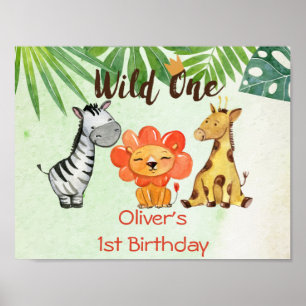 Wild One, Safari First Birthday Poster