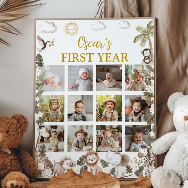 Wild One Safari First Year Photo Milestone Poster (Creator Uploaded)