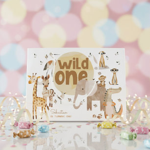 Wild one safari firt animals kids birthday large gift bag